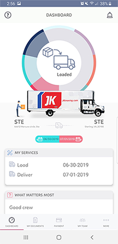 JK Moving Services app