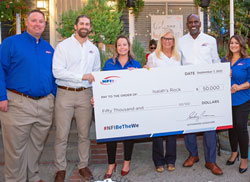 NFI employees with giant check