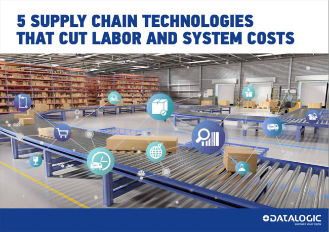 White paper cover: 5 Supply Chain Technologies That Cut Labor and System Costs