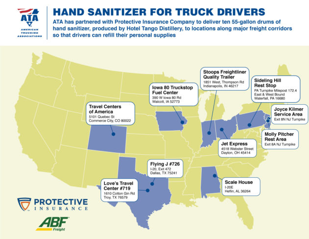 ATA, truck stop hand sanitizer