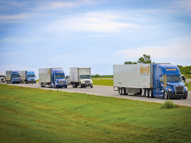 Werner trucks on the road