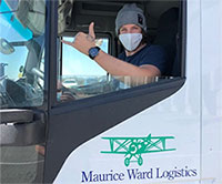 Maurice Word Logistics employee in truck