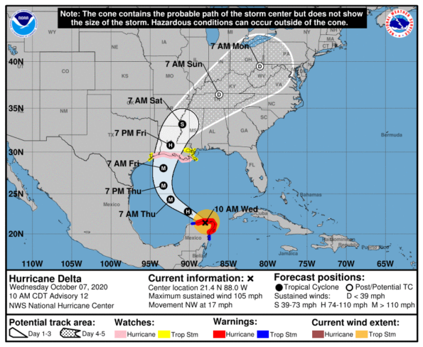 hurricane delta map 