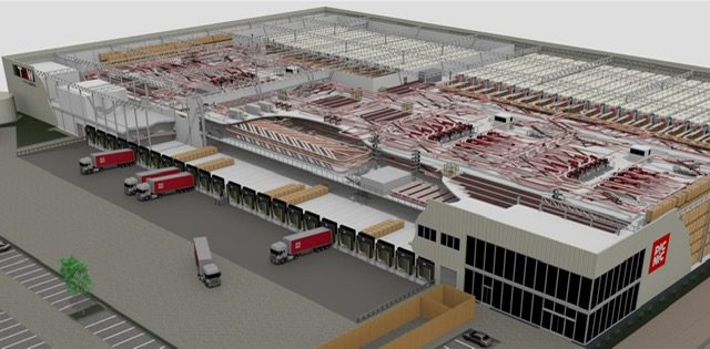 Aerial view of new Picnic fulfillment center in the Netherlands