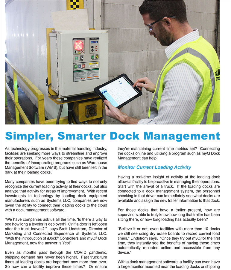 Systems llc simpler smarter dock management cover