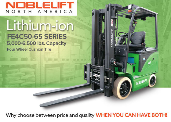 NOBLELIFT North America Introduces a New Series of Lithium-iron Cushion Forklifts.