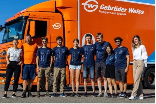 Hydrogen truck from Gebrüder Weiss gets solar car moving