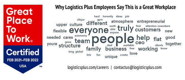 Logistics Plus Re-Certified as a 'Great Place to Work' for a Fourth Straight Year