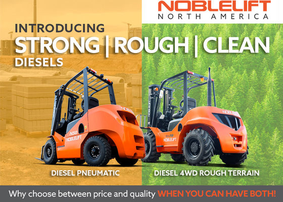 NOBLELIFT North America Introduces New Diesel Pneumatic Forklifts.