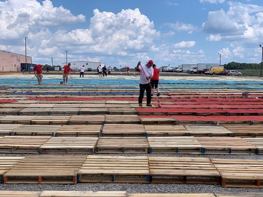 Carolina Handling goes for world record with The Patriotic Pallet Project