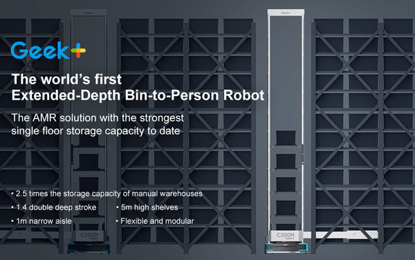 Geek+ releases world’s first Extended-Depth Bin-to-Person robot, reaching new heights of AMR R&D
