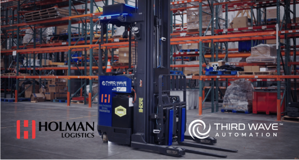 Holman Logistics Adopting Third Wave Automation Autonomous Forklifts for Warehouse Operations