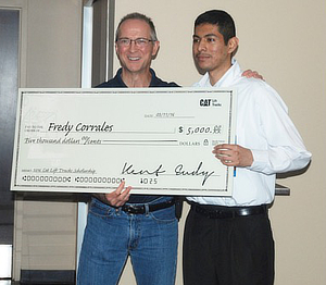 CAT Lift Trucks awards scholarship to Fredy Corrales