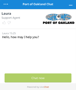Port of Oakland chat window